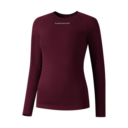 SHIMANO Tricou damă VERTEX LONG BASE LAYER bordo 